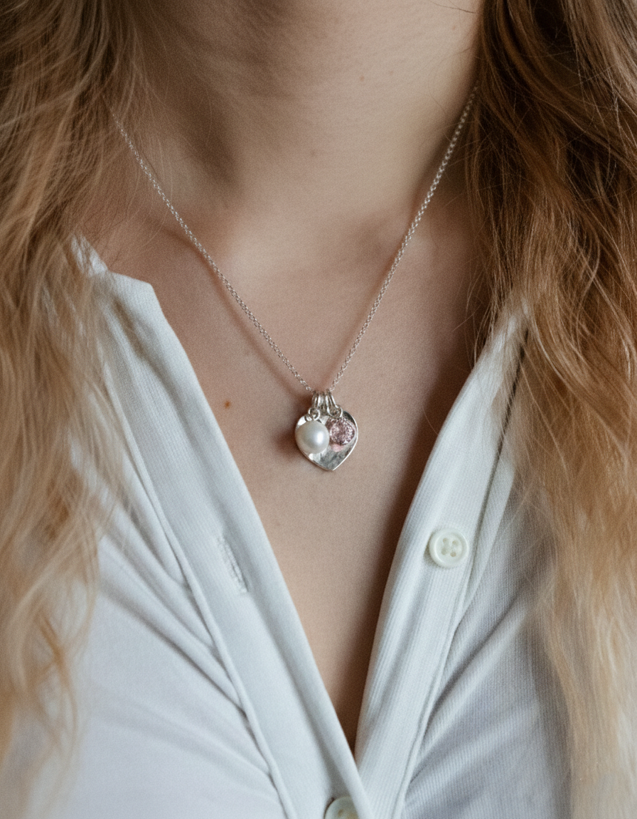 Taottu sydän - Kaulakoru omalla kaiverruksella