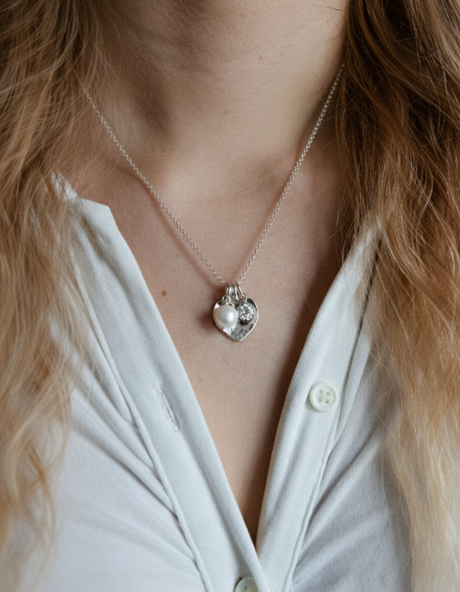 Taottu sydän - Kaulakoru omalla kaiverruksella